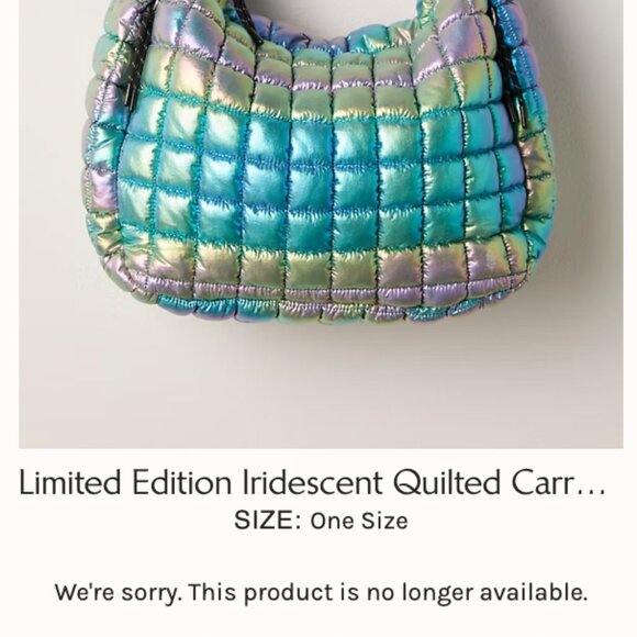 Free People Quilted Carry Bag - Limited Edition Iridescent Nebula - NWT - Picture 6 of 10